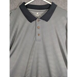 Caribbean Joe Men's‎ Grey Striped Polo Shirt Size 4X